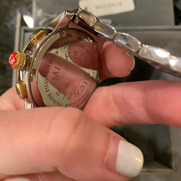 SOLDMichele Uptown Stainless Steel & Diamond Watch - Picture 7 of 10